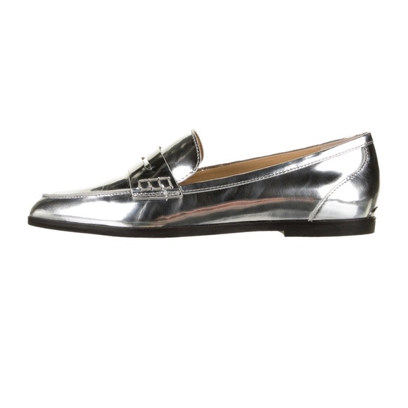 Michael Kors Silver Patent Leather Loafers - Picture 2 of 4